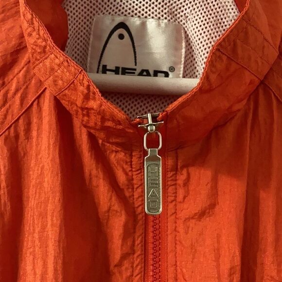 Vintage Head Red Nylon Zip Up Mens Windbreaker   Size Large - Picture 5 of 9